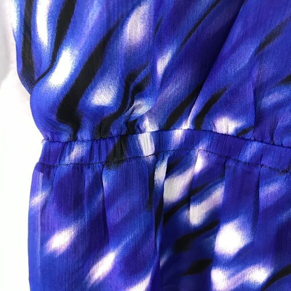 Express Black and Cobalt Tie Dye Chiffon Dress - Picture 9 of 13